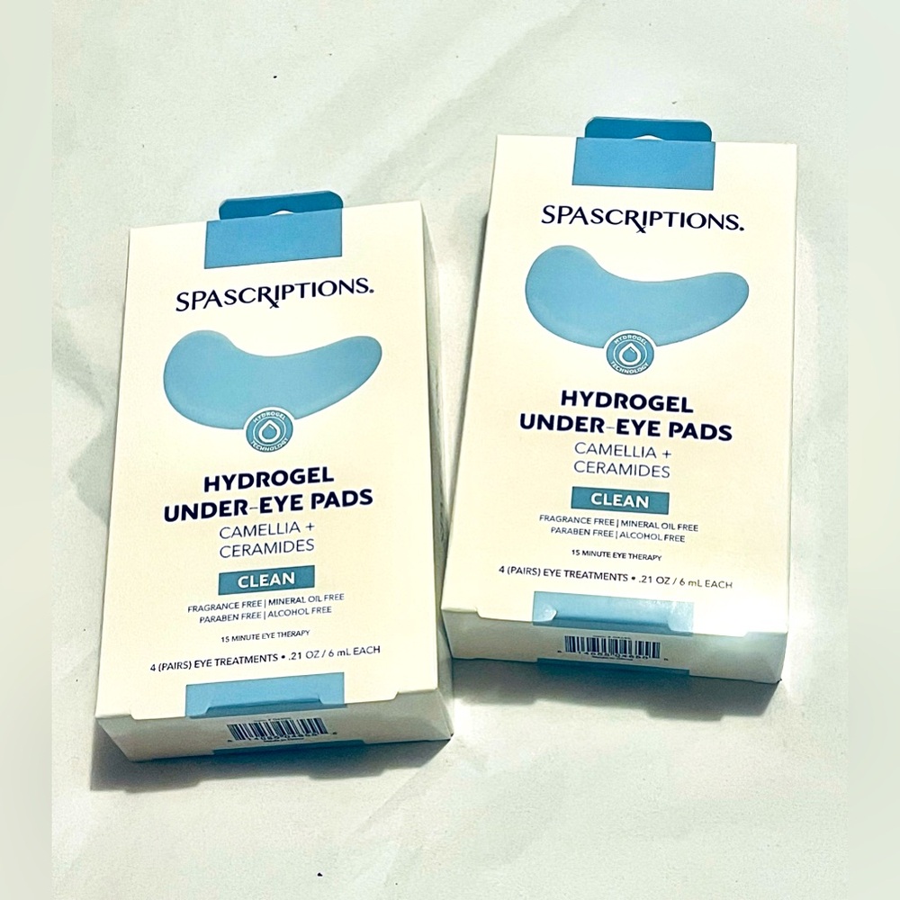 SPASCRIPTIONS Hydrogel CLEAN Under-Eye Pads w/Camellia + Ceramides 4 Pairs X2